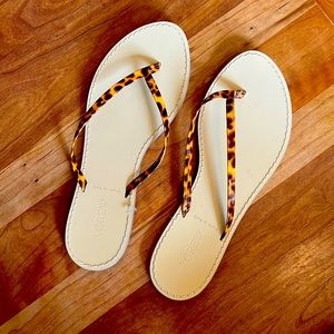 J.Crew Tortoise Shell Flat Flip Flop Sandals